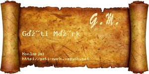 Gáti Márk névjegykártya